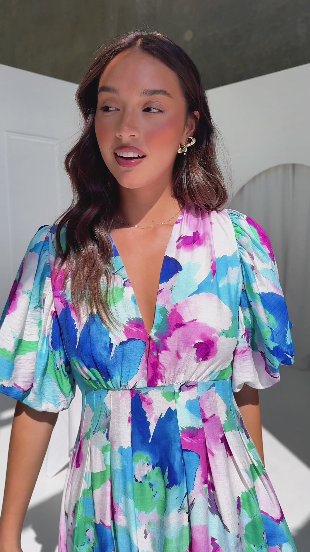 Koa Maxi Dress - Blue Multi Print