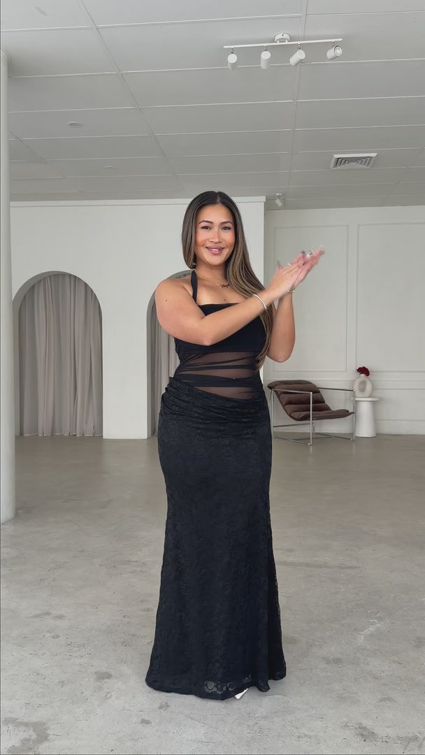 Francie Lace Maxi Dress - Black