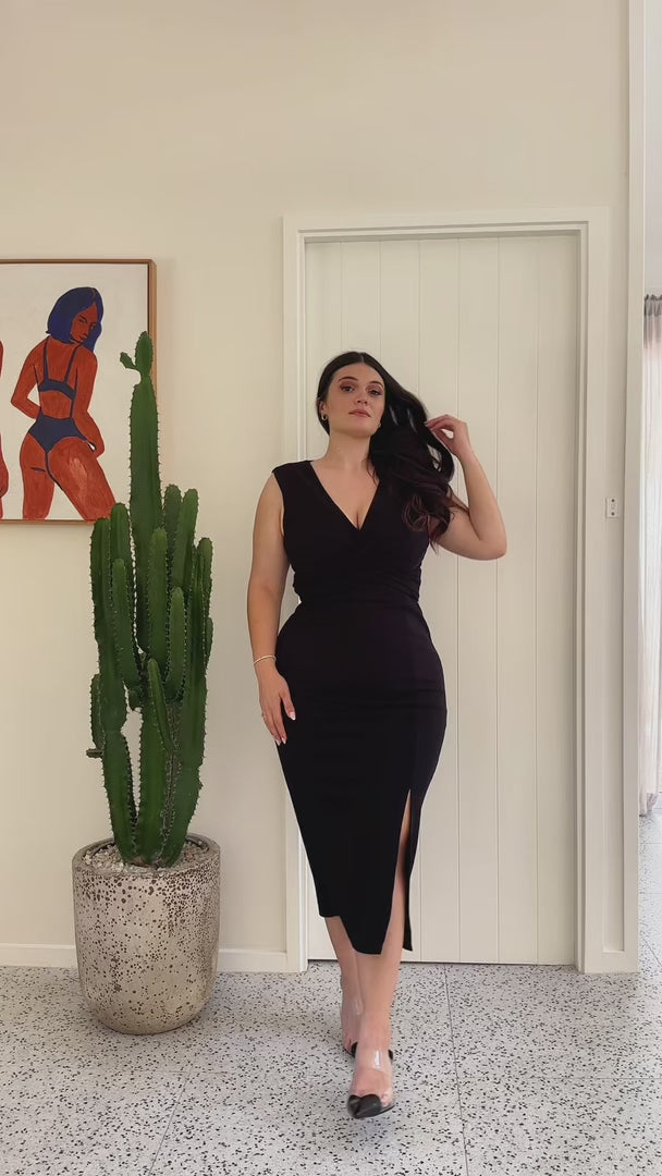 Fergus Sleeveless Midi Dress - Black