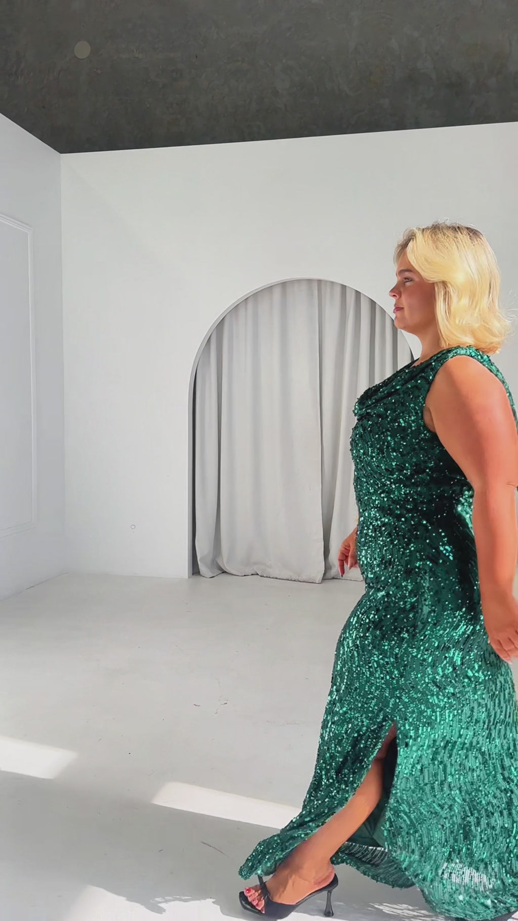 Schiffer Maxi Dress - Emerald Green Sequin